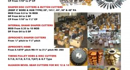 GEAR CUTTING TOOLS, GEAR CUTTING TOOLS, MACHINE TOOL, ACCESSORIES